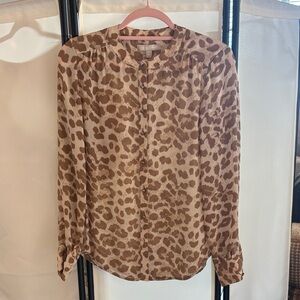 Banana Republic Animal Print Blouse - Brown